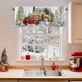 thumbnail image 2 of Christmas Winter Snowman Valances for Windows, 54 x 18in, Red Truck House Xmas Tree Rod Pocket Kitchen Valance Curtain Light Filtering Window Treatments for Living Room Bedroom, 1 Panel, 2 of 7