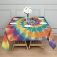 thumbnail image 3 of Colorful Tie Dye Spiral Pattern Square Tablecloth,Waterproof Square Table Cover,Wipeable Spillproof Washable Table Cover for Home Kitchen Party Decor 42"X42"(107x107cm), 3 of 6