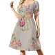 thumbnail image 1 of Vestido corto de manga con vestido de noche rosa y lavanda elegantes vestidos elegantes para mujer vestidos de gala con falda de verano para mujer, 1 of 7