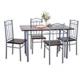 thumbnail image 1 of Comedor Mesa Rectangular 120cm Con 4 Sillas Madera Mdf Metal Color café oscuro, 1 of 7