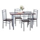 thumbnail image 1 of Comedor Mesa Rectangular 120cm Con 4 Sillas Madera Mdf Metal Color café oscuro, 1 of 7
