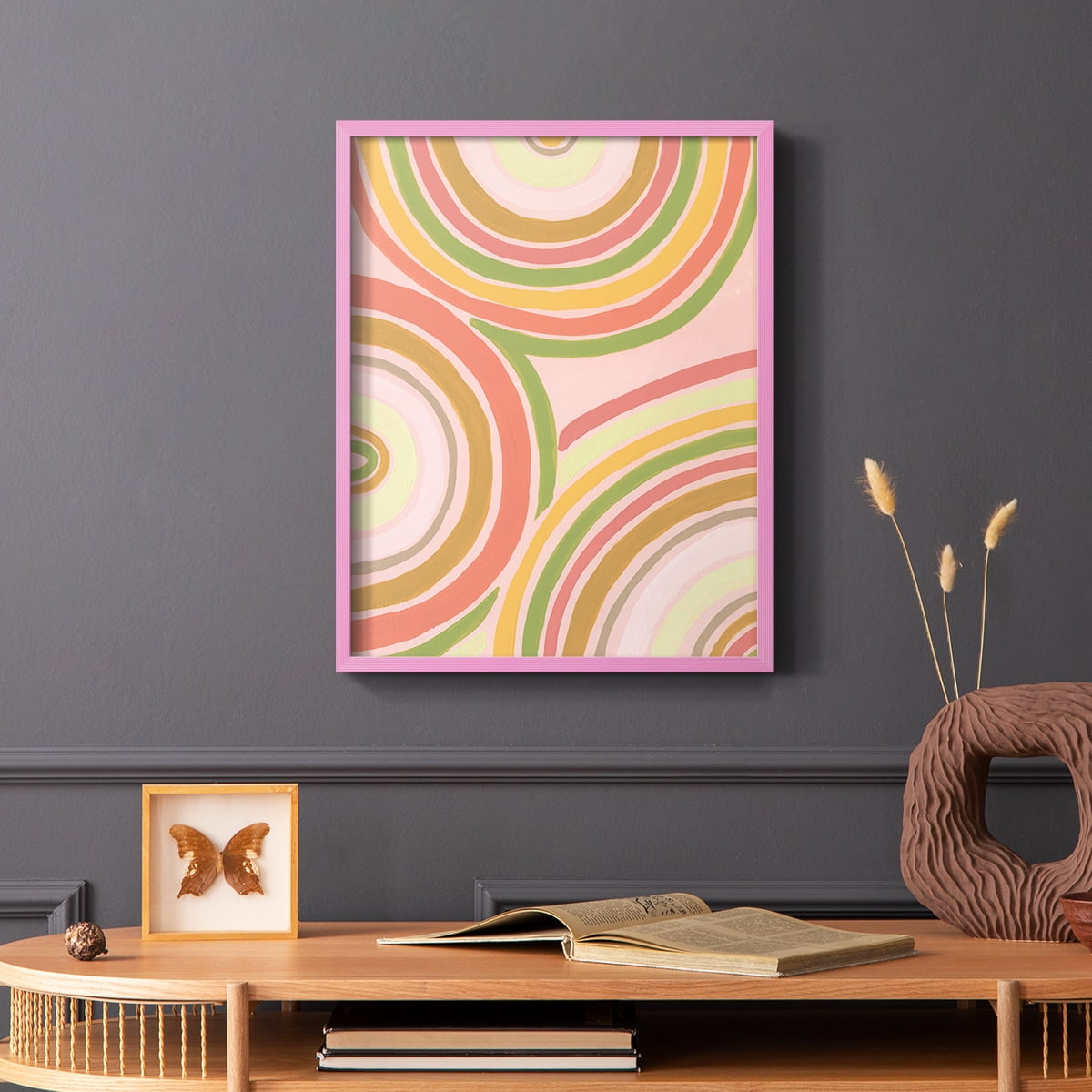 Abstract Rainbow II in Paper Solid Wood 11 x 14 Framed Print