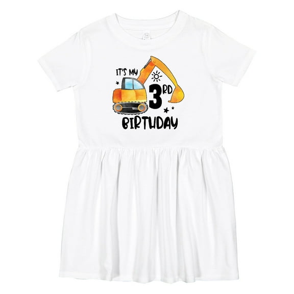 Inktastic Construction Truck It's My 3rd Birthday Girls Toddler Dress