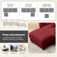 thumbnail image 3 of Liangfu Modular Sectional Sofa with Movable Ottoman - Premium Chenille Fabric, Convertible L-Shaped Couch Chaise for Living Room, 300 lbs Capacity Red, 3 of 9