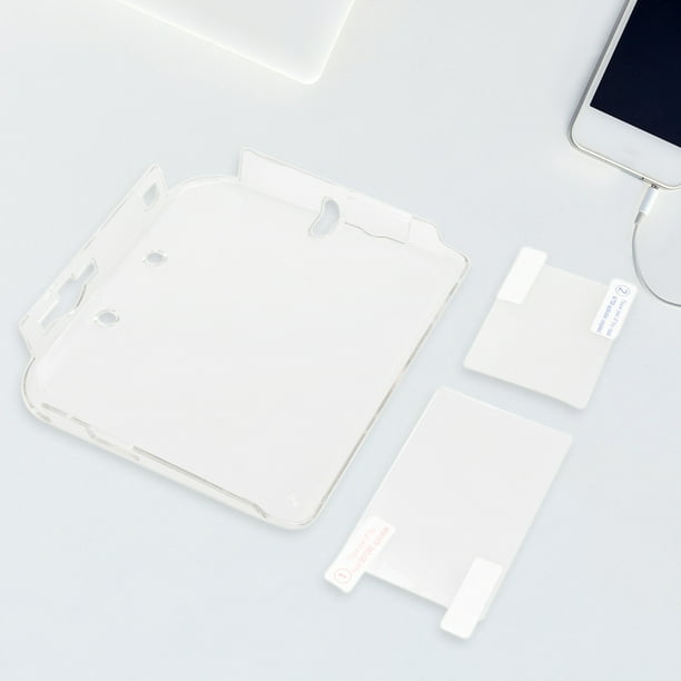 Carcasa rígida de plástico transparente para 2DS+película