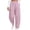 Pink, variant on Women's Wide Leg Harem Pants Elastic High Waist Loose Lounge Pants Business Casual Pants Lightweight Summer Beach Pants with Pocket White