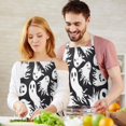 thumbnail image 3 of Black Halloween White Ghosts Apron-Garden Aprons for Women with Pockets-Cotton Linen Waterproof Kitchen Cooking Gardening Aprons Adjustable for Kitchen,Cooking,BBQ and Salon 32"x27", 3 of 7