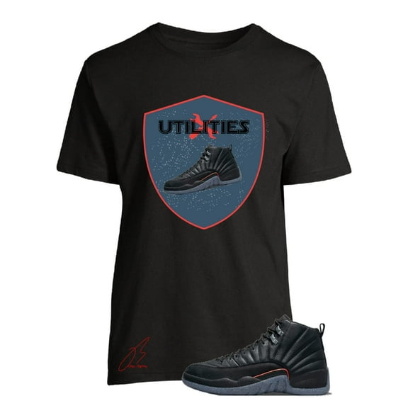 Shirt To Match Jordan Retro 12 Utility Black Sneakers Graphic Tee (XL, Black)