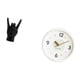 thumbnail image 5 of Estatua del gesto de la roca,Estatuas y figuras de dedos con gestos de música rock,Reloj de pared,Reloj de pared decorativo,moderno y elegante.,Reloj de pared redondo silencioso y sin, 5 of 8