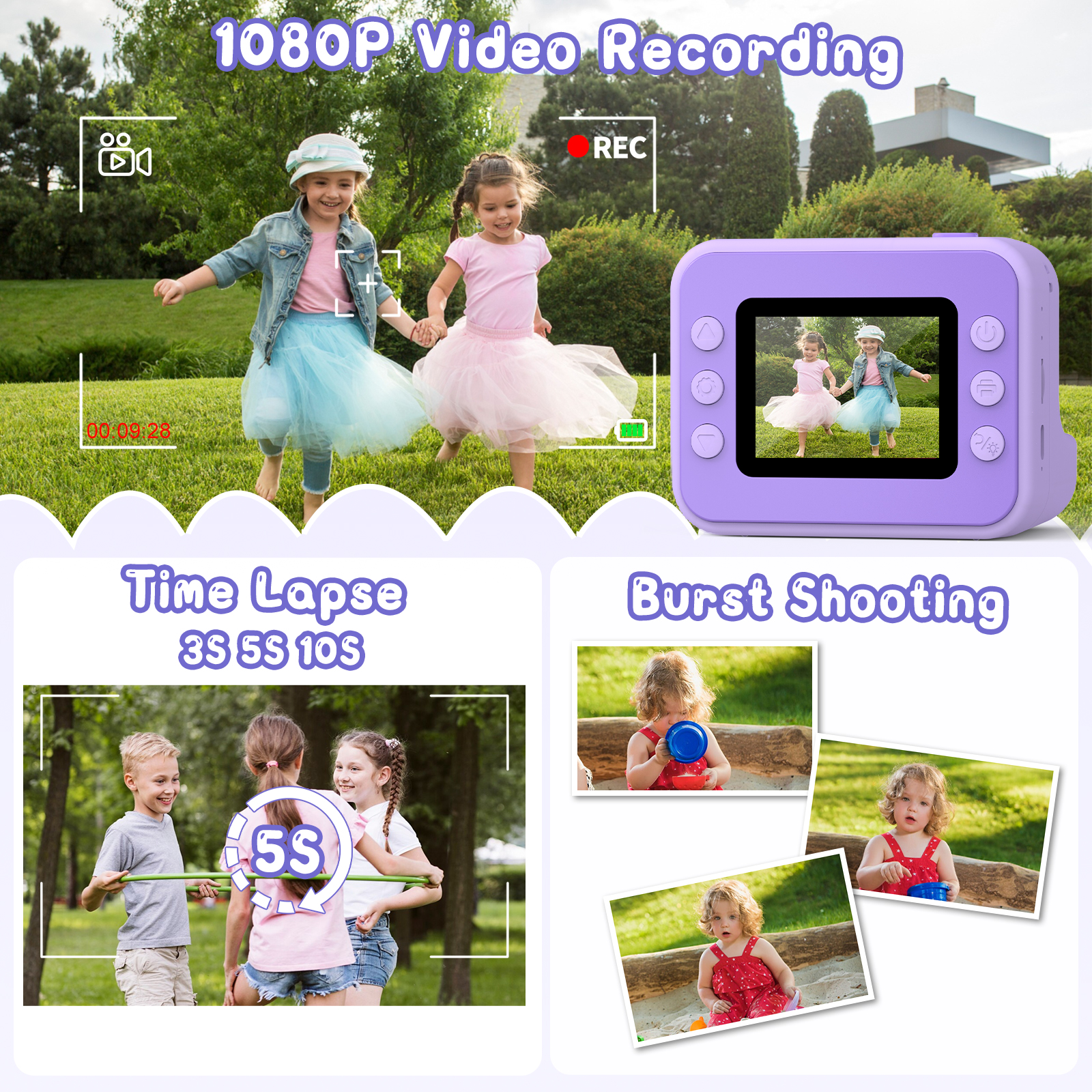Gofunly Instant Print Camera – Purple photo 2