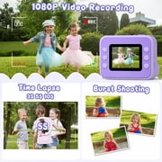 2.4 Instant Print Camera for Kids, 1080P HD Instant Kids Camera 32G Card & Photo Paper for Girls Boys Age 6-12 Birthday Gifts - Purple
