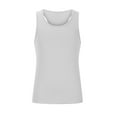 thumbnail image 5 of Workout Tops Mens Racerback Tank Tops Summer Short Sleeve Tops Slim Fit Muscle T-Shirt Tight Casual Solid Color Sports Tee Shirts Vertical Stripe Gym Fitness Vest, 5 of 8