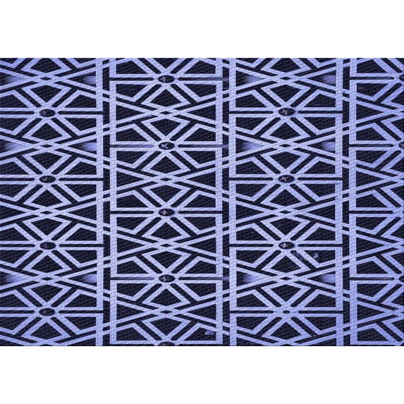 Ahgly Company Machine Washable Indoor Rectangle Transitional Night Blue Area Rugs, 2' x 5'