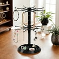 thumbnail image 6 of Multifunctional Rack Jewelry Organizer - 2 Tier Rotating Bracelet Display Stand with 16 Hooks Adjustable Height Stable Base & Ring Holder for Keychains, 6 of 8