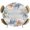 Blue Grey, variant on Elastic Fitted Round Tablecloth, Blue Coastal Waterproof Stretch Table Cover for 55"-60" Tables, Starfish Eucalyptus Leaves Ocean Conch Shells Washable Outdoor Tablecloths for Patio, Picnic, Camping