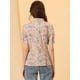 thumbnail image 3 of Blusa con cuello Peter Pan para mujer con ribete en contraste y manga farol campesina floral blanco XS, 3 of 6