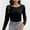 Black, variant on Womens Long Sleeve Tops Casual Basics Fall Shirts Solid Crewneck T-Shirt