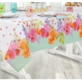 thumbnail image 5 of Newbridge Square Fabric Tablecloth, 52 x 52 inch, Rabbit Garden Flower Fields Border, 5 of 8