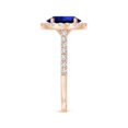 thumbnail image 3 of ANGARA Lab Grown 2 Ct Sapphire Halo Ring with Lab Diamond Accents for Women in 14K Rose Gold (Size-9x7mm) | September Birthstone, Anniversary, Jewelry Gift for Women | Lab-Grown Blue Sapphire Ring, 3 of 8