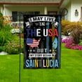 thumbnail image 4 of Flags I May Live in The USA But My Story Began in Saint Lucia Flag Proud Saint Lucian American House Flag, Double-Sided Decorative Outdoor Flag, Patriotic Polyester Yard Flag 29.5 x 39.5 in, 4 of 5