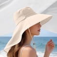 thumbnail image 2 of Zynoxe Sun Hat for Women Outdoor Sun Protection Wide Brim Adjustable Chin Strap Beach Hat with Neck Flap Summer Floppy Bucket Hats for Travel, 2 of 5