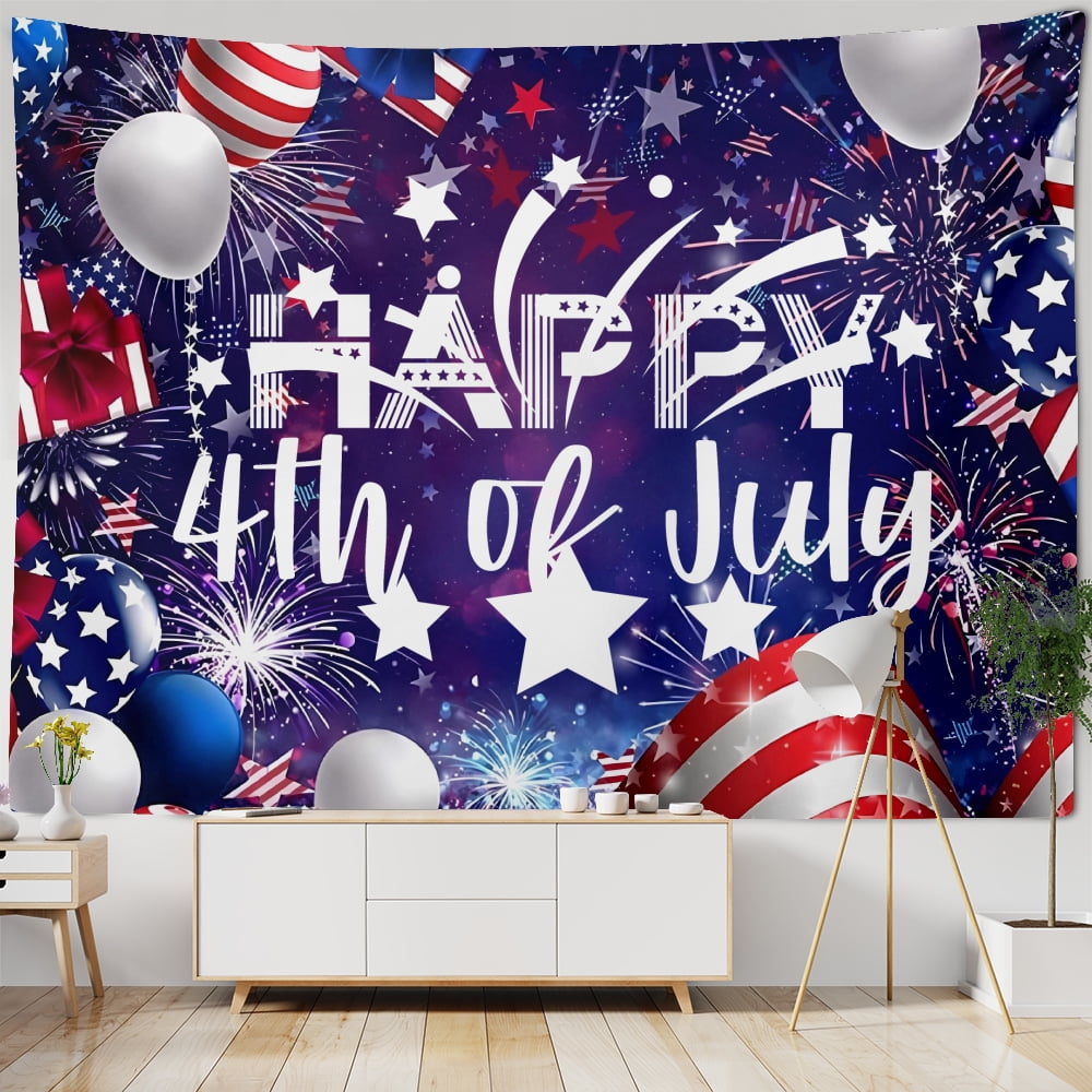 4Th Of July Tapestries Decorations Outdoor, Patriotic Independence Day American Flag Tapestry 