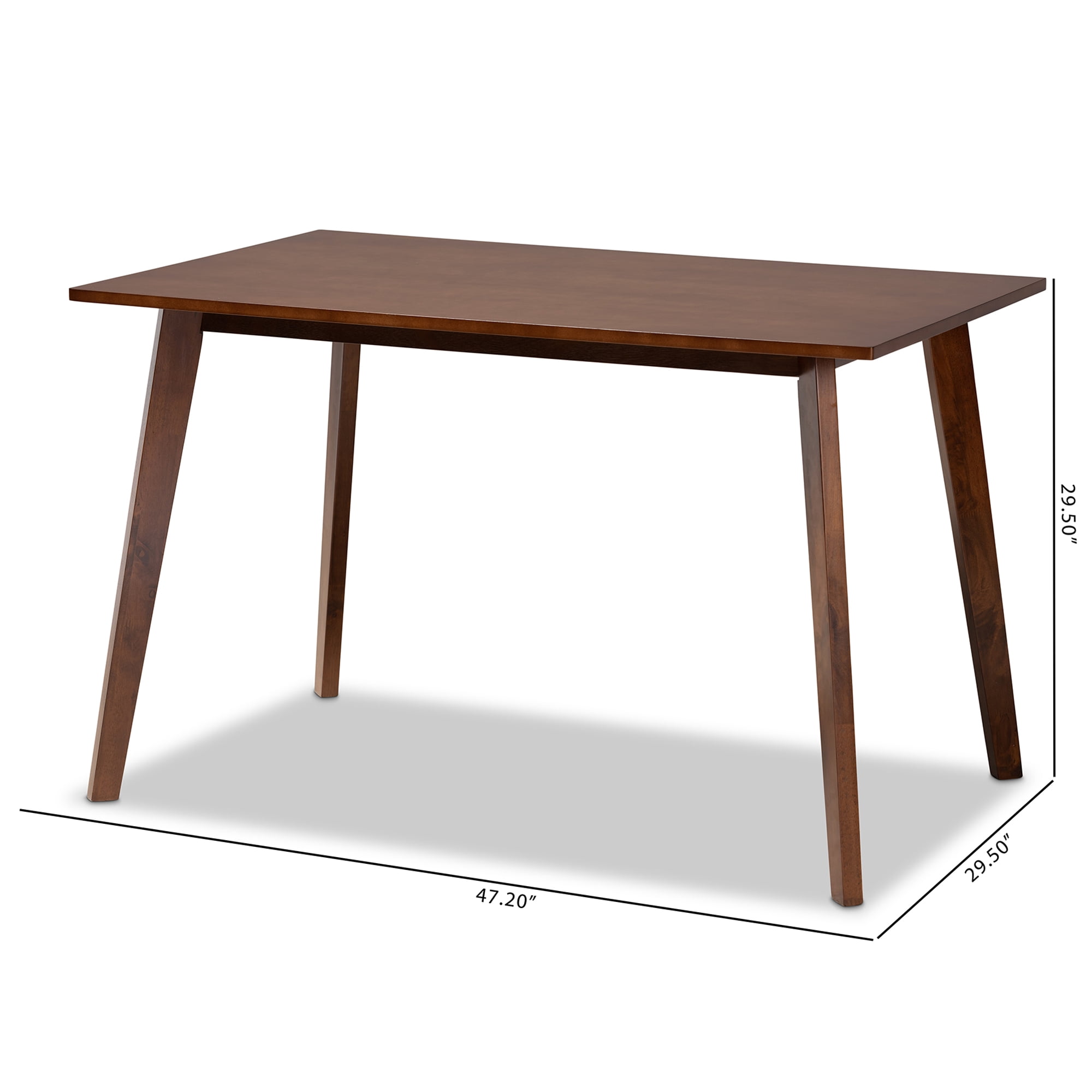 Baxton Studio Britte Mid-Century Modern Transitional Walnut Brown Finished Rectangular Wood Dining Table