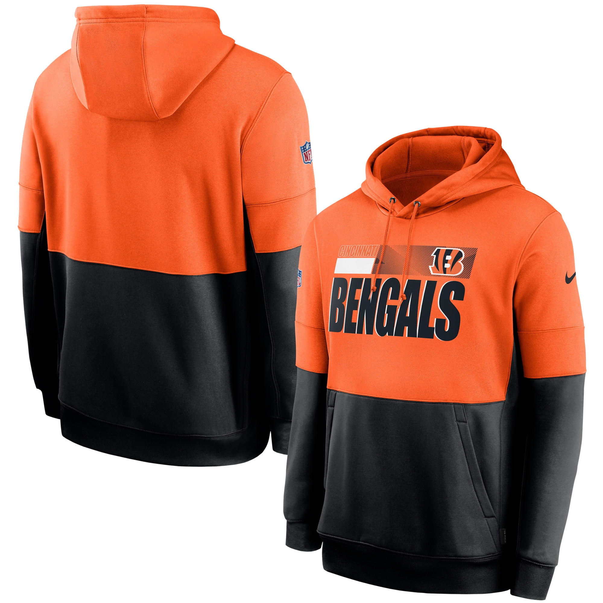 Cincinnati Bengals Nike Sideline Impact Lockup Performance Pullover