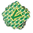 thumbnail image 2 of Letter V Football Green and Gold Foam Coaster Set of 4, 2 of 3