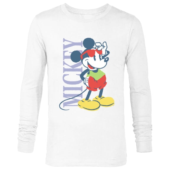 Disney Mickey Mouse Retro Vintage Summer Beach Vacation Vibe - Long Sleeve T-Shirt for Men - Customized-White