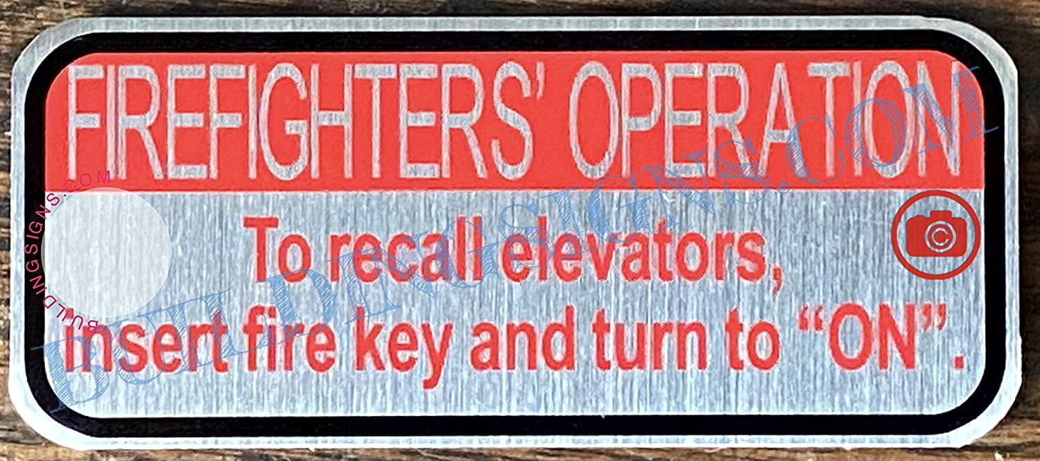 Firefighters Operation to Recall Elevators Insert FIRE Key and Turn to