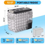 Towallmark 12V Car Refrigerator, 53QT Portable Fridge Freezer for Camping, Truck, RV - 12 Volt Electric Cooler (50L) with Dual Power 12V/24V DC & 110-240V AC, 0℉~50℉
