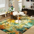 thumbnail image 4 of Area Rug For Living Room Washable Non-Slip Area Rugs 5x7ft Living Room, Boho Bedroom Mats Under Bed, Soft Stain Resistant Non-Shedding Thin Carpet For Dining Room Apartment Blue And Orange, 4 of 12
