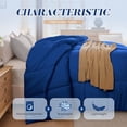 thumbnail image 3 of Aquzin Comforter Twin Size, All Season Quilted Down Alternative Duvet Insert with Corner Tabs, Machine Washable Microfiber Bedding, Navy, 3 of 8