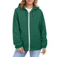 thumbnail image 1 of Comdrip Veste Légère pour Femmes! Veste Chaude Coupe-Vent Imperméable à Blocs de Couleur pour Femmes, Coupe-Vent d'Extérieur, Veste de Randonnée, Veste de Randonnée pour Femmes, Légère, Vert Noirâtre L, 1 of 5