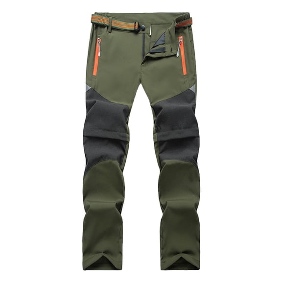 Boys Pants for Summer New Outdoor Kids Pants Breathable Lightweight Convertible Shorts Cozy casual Pants Army Green XXL(13-14 Years)