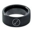 thumbnail image 2 of Tungsten Horoscope Sagitarius Band Ring 9mm Men Women Comfort Fit Black Flat Cut Brushed Polished, 2 of 4