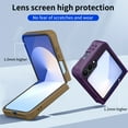 thumbnail image 5 of Designed for Samsung Galaxy Z Flip 5 Carbon Fiber Case Magnetic Ring Holder Kickstand [Compatible with MagSafe], Rugged Shockproof Anti-Scratch Phone Case Cover for Samsung Galaxy Z Flip 5,Purple, 5 of 7