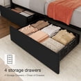 thumbnail image 2 of Qinaqin Negro Full Linen Upholstered Platform Cama Frame con 4 Almacenamiento Cajones Ajustable cm de Alturaeadboard y Profundidad Madera Slats Support No Caja Spring Needed, 2 of 7