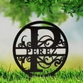 thumbnail image 4 of JASS GRAPHIX Perez 12" Black Aluminum Composite Monogrammed Garden Sign Last Name Signs for Yard Home Garden Personalized, 4 of 4