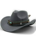 thumbnail image 4 of VNKIDY Kids Caps Children Striking Solid Color Cowboy Hat Embellished With Colorful Beaded Band Intricate Braided Details For Fashion Statement Trendy Headwear, 4 of 4
