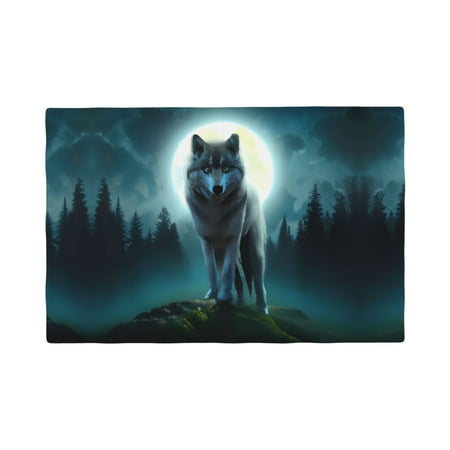 

Placemats Set of 4 Wolf Place mats for Dining Table Indoor/Outdoor Cute Heat Resistant Washable Table Mats(18 x 12 )