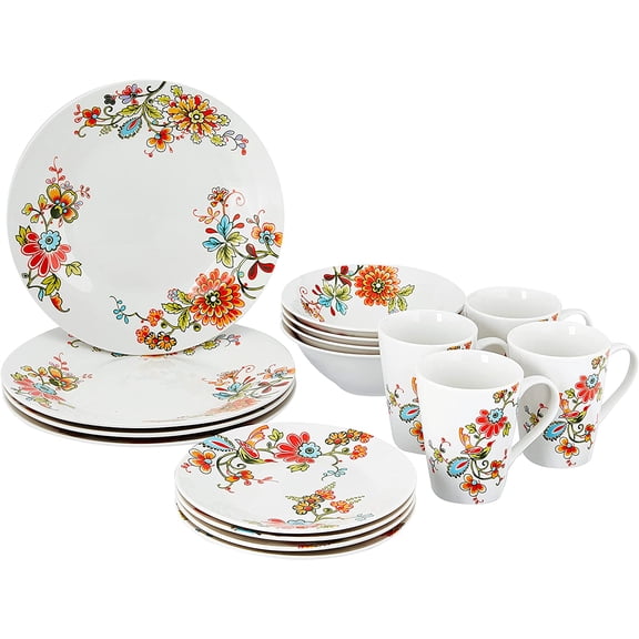 16-Piece Ceramic Dinnerware Set, Tableware Set for Everyday Dining