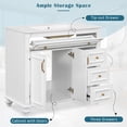 thumbnail image 4 of PORKISS 36" Bathroom Vanity with Ceramic Sink, Freestanding Bathroom Storage Cabinet with Flip-Out Drawer, 3 Drawers and 2 Doors, Wood Bathroom Vanity Cabinet with Gold Hardware, White, 4 of 12