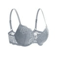thumbnail image 6 of Deyllo Women's Lace Push Up Padded Plunge Add Cups Underwire Lift Up Bra, Unique Gray 38DDD, 6 of 9