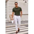 thumbnail image 3 of COOFANDY Men's Knit Polo Shirt Short Sleeve Knit Sweater Shirt Casual Ribbed Collared Tees, 3 of 6