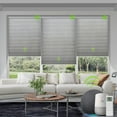 thumbnail image 1 of Yoolax Smart Motorized Cellular Shade Light Filtering Automatic Honeycomb Blind Cordless Single Cell Electric Shades(Half Shading Grey,44"W x 72"H), 1 of 6