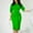 Green, variant on Blczomt Long Sleeve Women's Dresses Ruched Midi Plain Pink Bodycon Crewneck Formal Dressy Dress