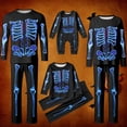 thumbnail image 2 of Shadoumai Matching Family Pajamas Sets Skeleton Glow in Dark Jumpsuit Halloween Hooded One-Piece Zipper PJS Family Jammies, 2 of 5