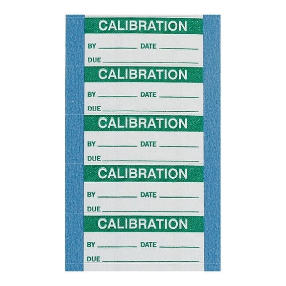 Brady Green and White Calibration Label, .625"H x 1.5"W,PK5 WO-10-VP